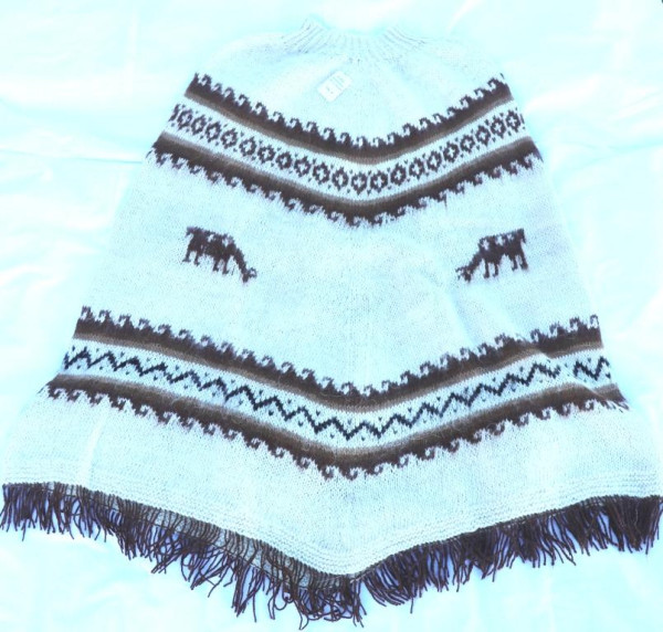 Poncho 100 % Alpaka