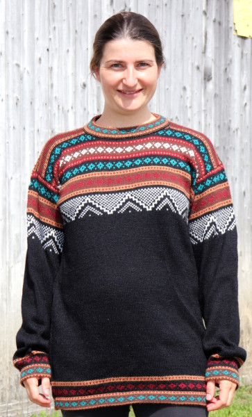 Pullover Chakanmuster schwarz XL