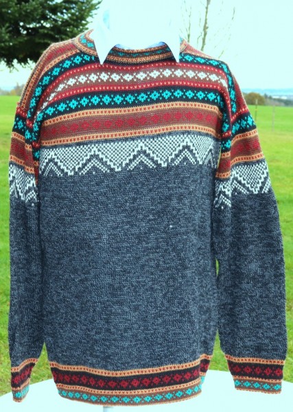 Pullover Schneeflocke grau melliert